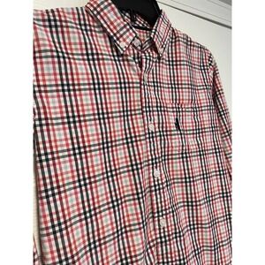 Johnnie O Blue Button Down Long Sleeve Plaid Shirt‎ Size Boys 12
